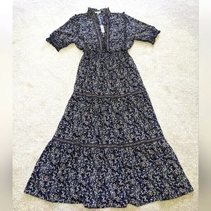 Max Studio Navy Floral Maxi Dress